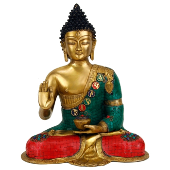 Buddha Mudra der Lehre mit Mosaikdekoration