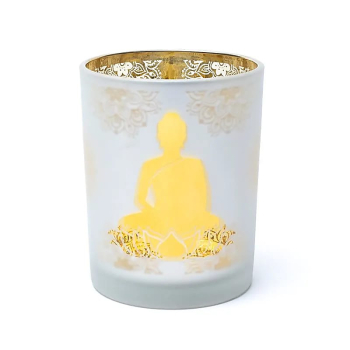 Kerzenhalter gefrosted/metallic Buddha