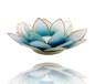 Preview: Chakra Lotus Capiz-Muschel mit Rand, blau - hellblau (Grösse: 13.5 cm)