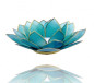 Preview: Chakra Lotus Licht mit Rand, Capiz, aquamarinblau (Grösse: 13.5 cm)