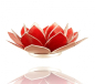 Preview: Chakra Lotus Licht, Capiz-Muschel mit silberfarbig - Rand: rubin (Grösse: 13.5 cm)