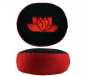 Preview: Meditationskissen Farben rot·schwarz · Motiv Lotus · Füllung Buchweizen