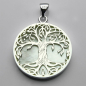 Preview: Pendentif Arbre de vie sur nacre  Ø 26 x 3 mm, Argent sterling 925 - Kopie