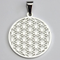 Preview: Pendentif fleur de vie acier inoxydable argenté Ø 30 mm - Kopie