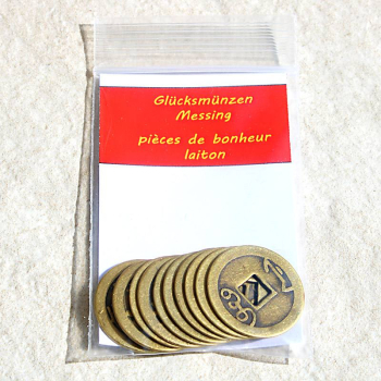 10 Glücksmünzen Messing Ø 2,3 cm lose