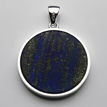 Anhänger Silber 925 Lebensbaum auf Lapis Lazuli Ø 26 x 3 mm