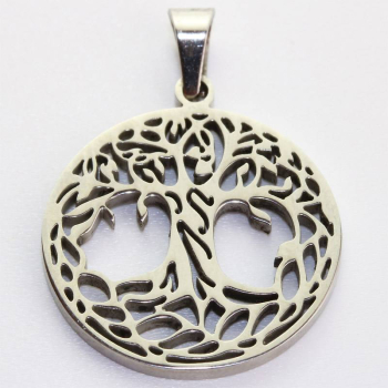 Pendentif arbre de vie en filigrane inox Ø 20 mm