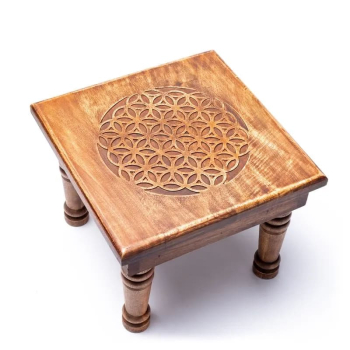 Table d'appoint en bois Fleur de Vie