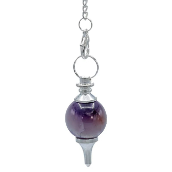 Pendel polierter Amethyst & Metall