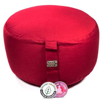 Coussin de méditation extra haut rouge BIO