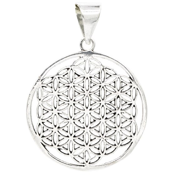 Pendentif Fleur De Vie Laiton Couleur Argent Ritualshop 