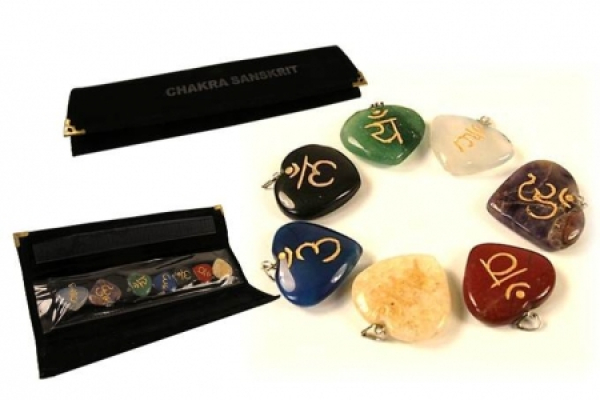 Pendentif chakra - 7 Set sanscrit Pendentif Symbole