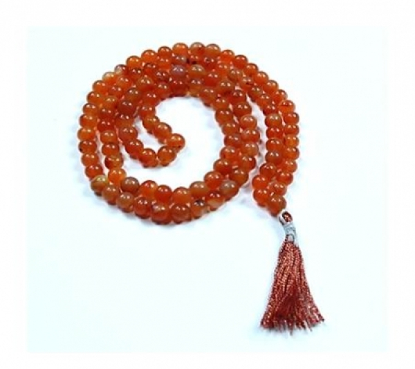 Cornaline Mala, 7/8 mm 108 perles