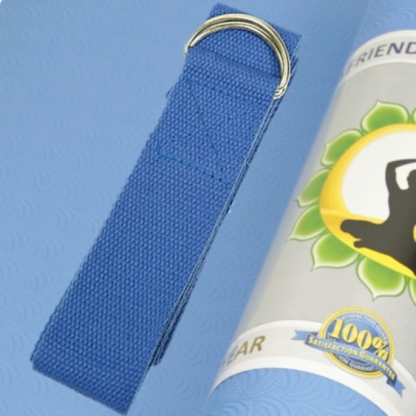 Yogagurt D-Ring Schnalle blau Baumwolle