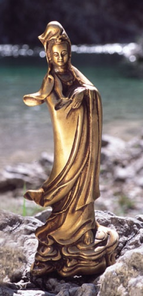 Kuan Yin, Messing, (Grösse: 22 cm) hoch