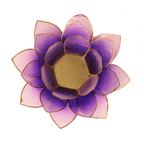 Ambiente Lotus Kerzenhalter mit Rand, violett - hell violett (Grösse: 13.5 cm)