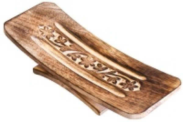 Räucherstäbchenhalter Blumen superbreit, aus Holz L: ca. 26 cm,