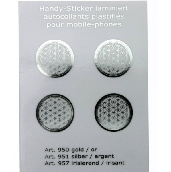 Handysticker Blume des Lebens silber A7