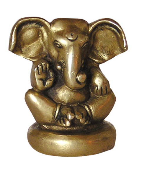 Ganesha assis, laiton, environ 6 cm