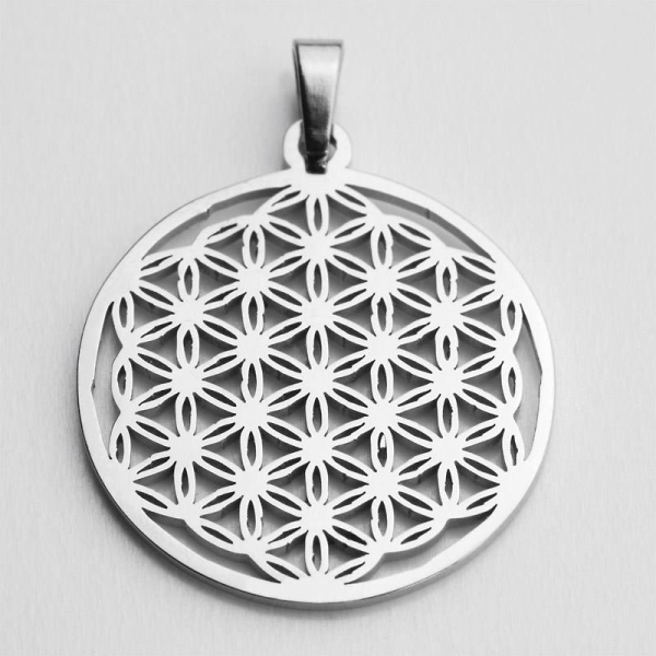 Pendentif fleur de vie en filigrane inox Ø 20 mm