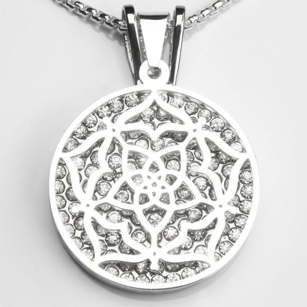 Pendentif fleur de Vénus acier inoxydable argenté Ø 30 mm