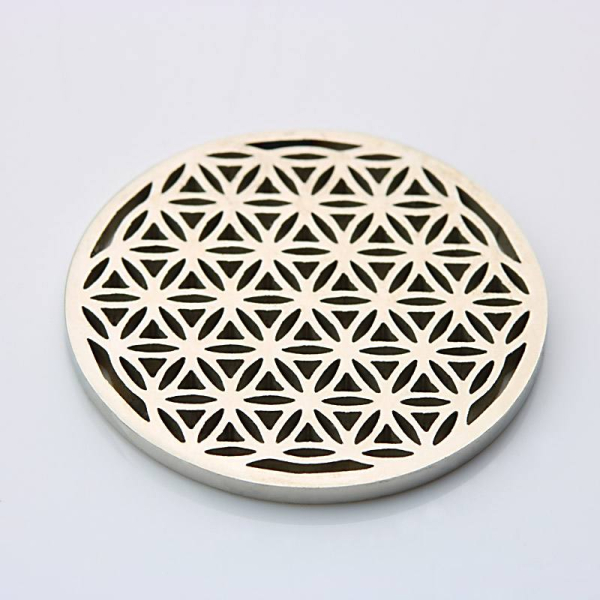 Panier à puce Flower of Life Laiton, couleur argent Ø 23 mm