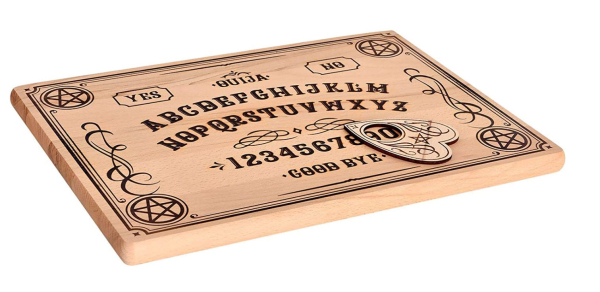 Planche à découper planche Ouija avec planchette pour les fans de Supernatural 41,5x30x2cm bois de hêtre véritable