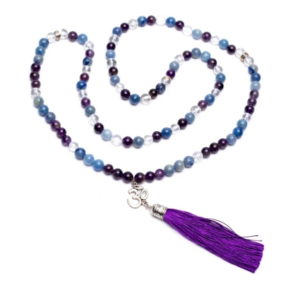 Mala Amethyst/ Aventurin/ Bergkristall + OM