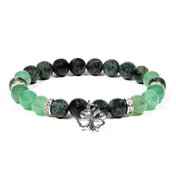 Bracelet Kambaba Jasper / Aventurine & Shamrock