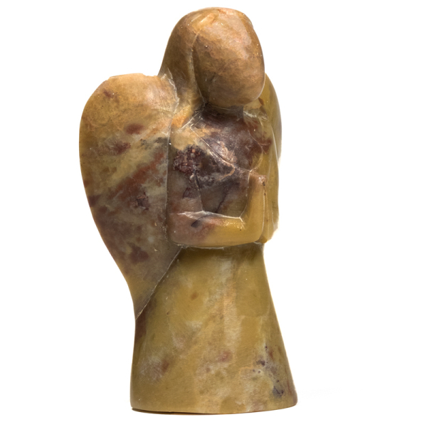 Statuette ange stéatite couleur naturelle - 12,5 cm