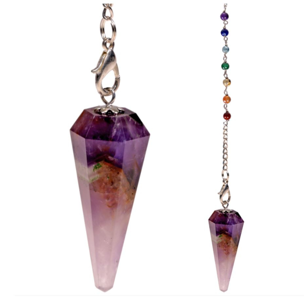 Pendel Amethyst mit Chakrakette