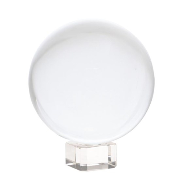 Boule de cristal + base en verre 12 cm