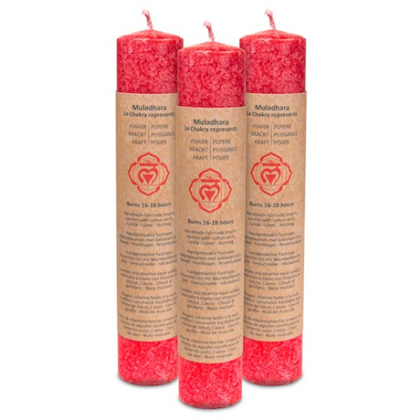 Chakra Duftkerze - Muladhara 1. Chakra (rot)