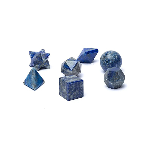 Lapis-lazuli Géométrie sacrée set de 7 pièces