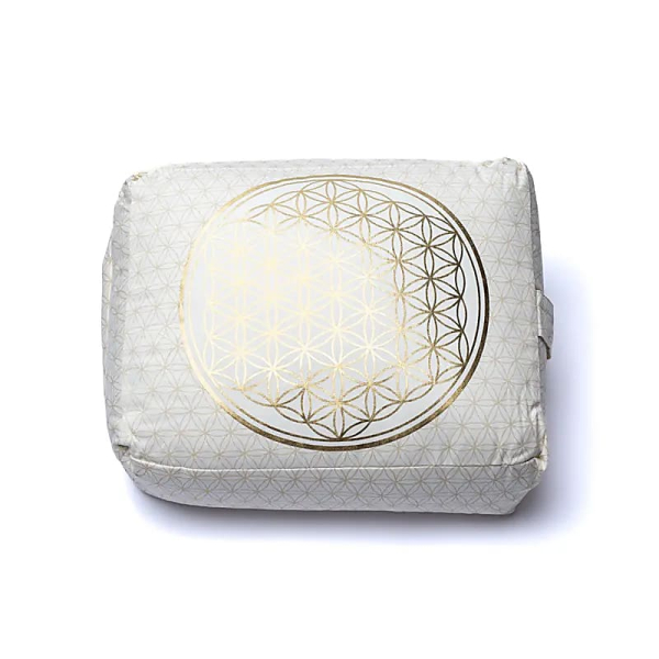 Coussin de méditation / rouleau de yoga Fleur de vie Coton bio (OCS)