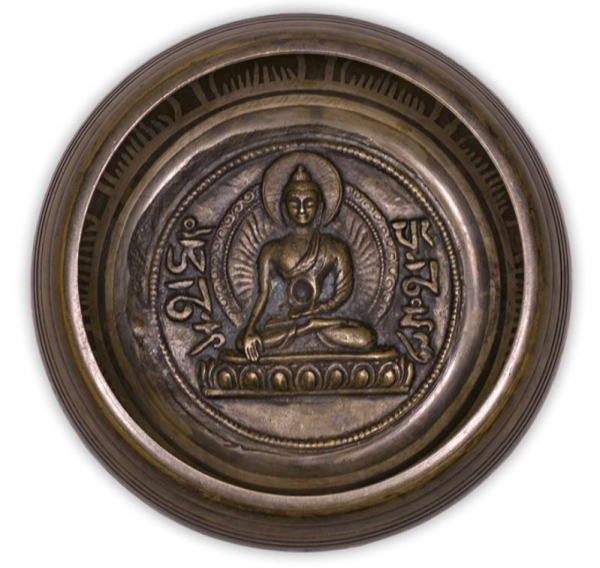 Klangschale mit Buddha Gravur (Gewicht: 550 Gramm)