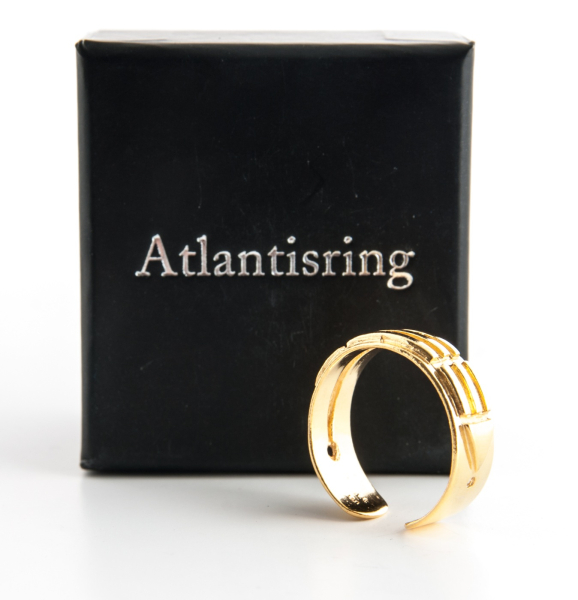Atlantisring (Herrengröße) vergoldetoffen, 925 Sterling Silber