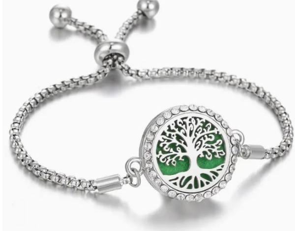 Bracelet Arbre de vie, bijoux diffuseur avec chaîne ajustable, pierres scintillantes, pour l'aromathérapie !!! SEULEMENT 2 PIECE !!!