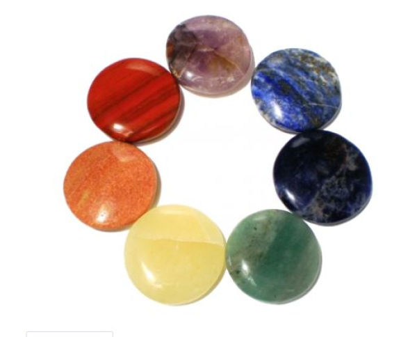 Steinset: 7 Chakra Steine rund