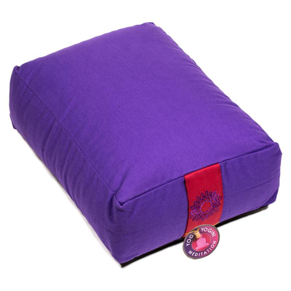 Coussin de méditation / bolster violet 7ème chakra rectangulaire